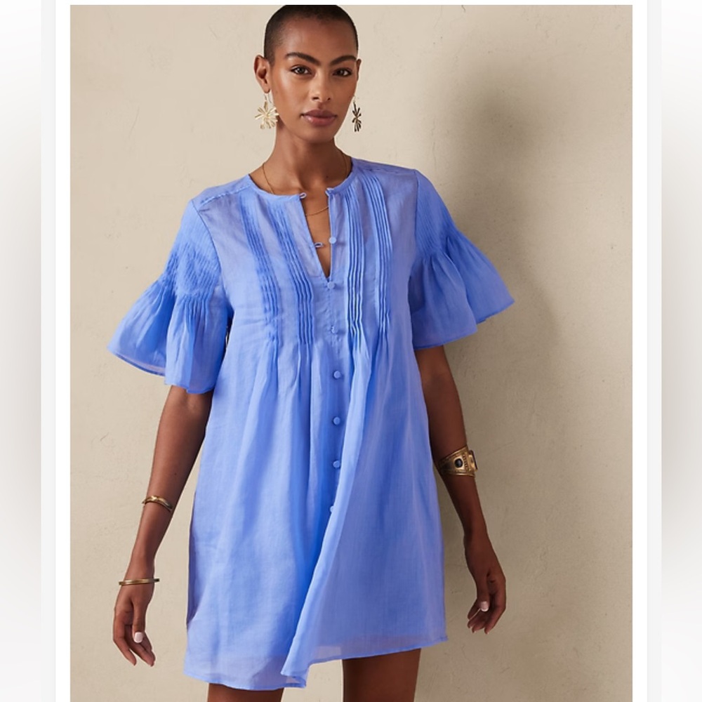 Banana Republic Ramie Pintuck Dress